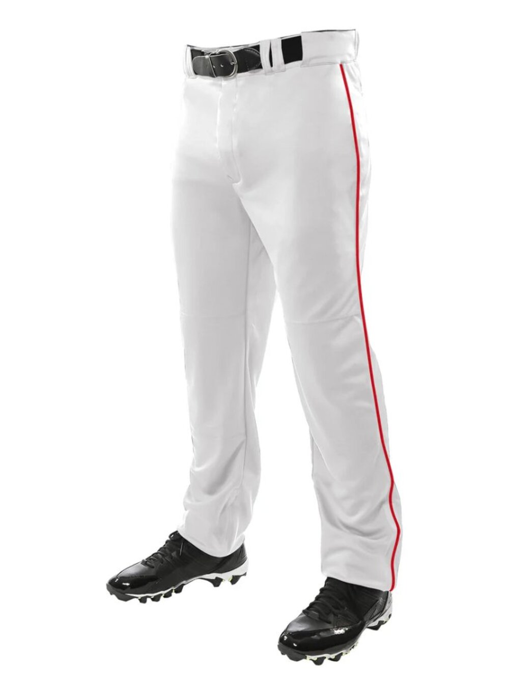 NEW Champro BP41U MVP Open Bottom Pant with Piping - White Scarlet Youth Small
